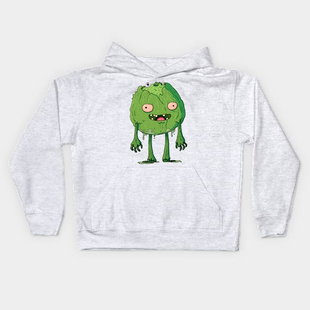 Stinky Cabbage Monster Kids Hoodie by striffle